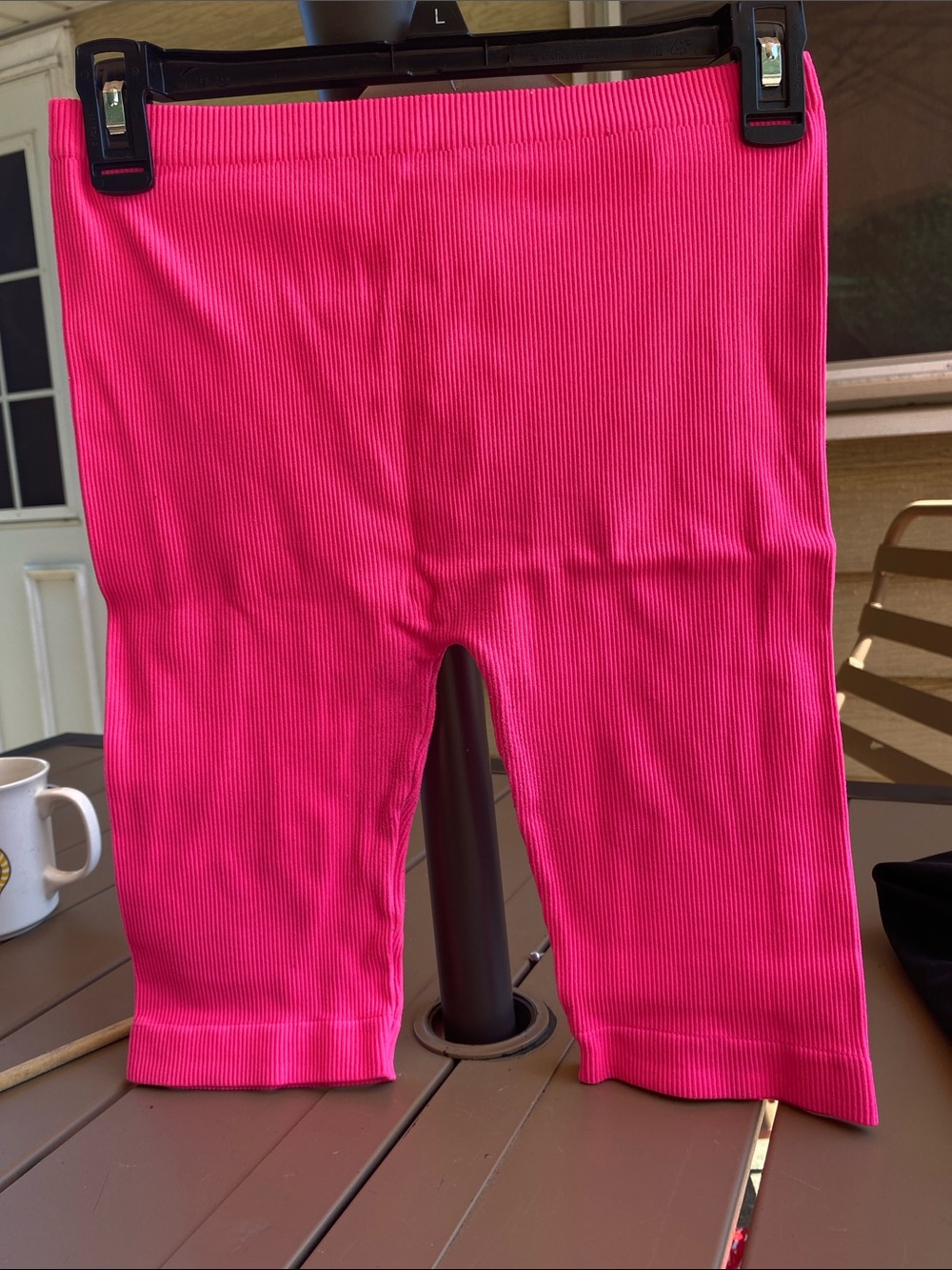 love J Vibrant Hot Pink Ribbed Leggings
